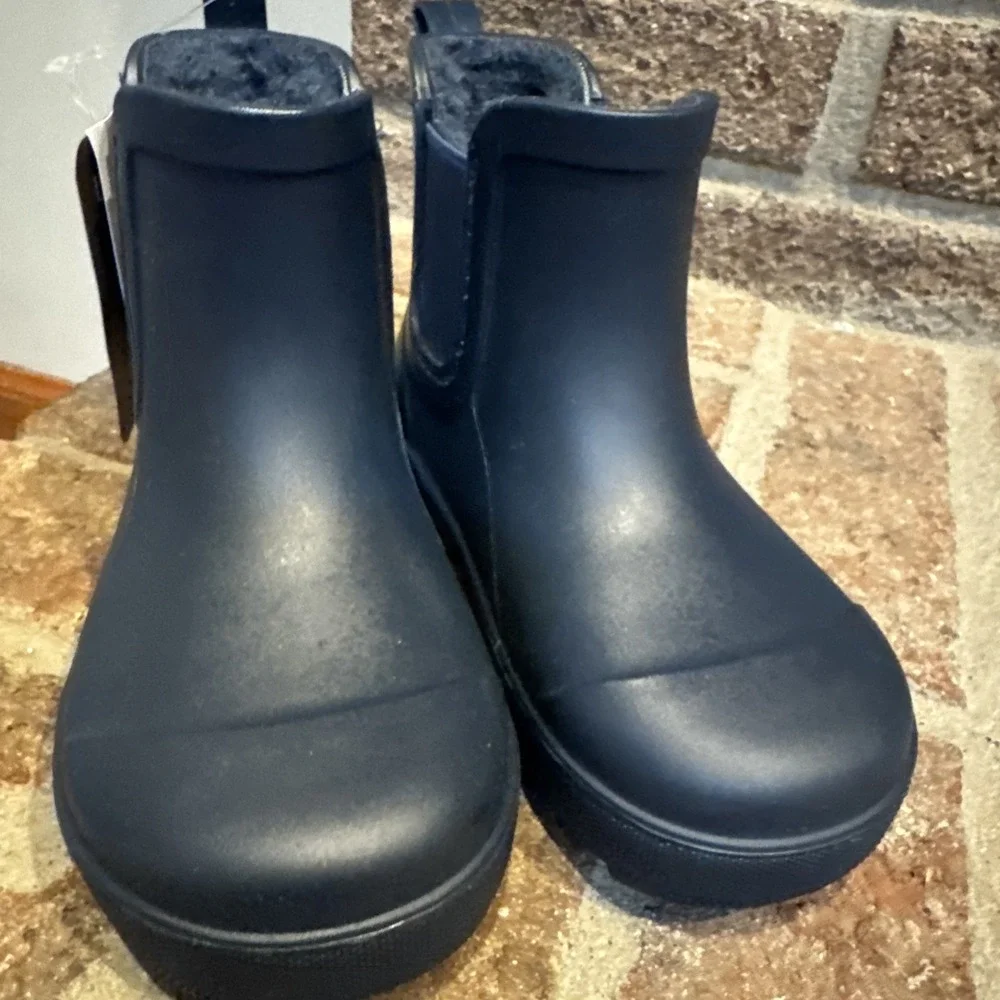 Bearpaw Toddler Chelsea Rain Boots With Faux Fur Lining size 7 toddler blue